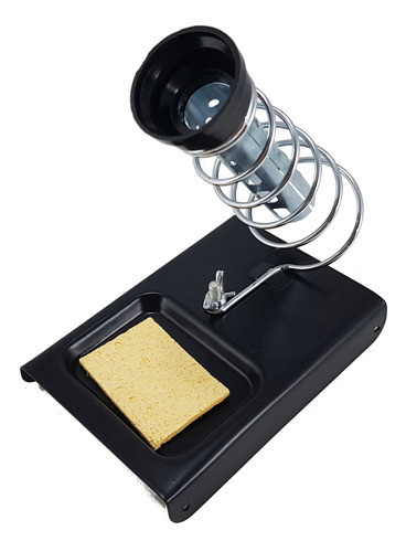 Soporte Soldador De Estaño Con Resorte + Esponja Metalico 0