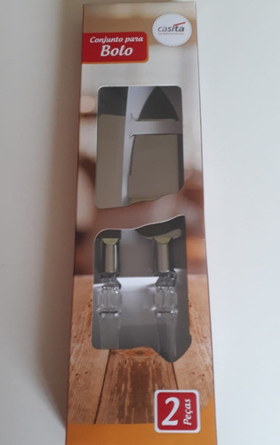 Kit Bolo 2 Peças Cabo Acrilico Lamina Serra Em Aço Inox 0