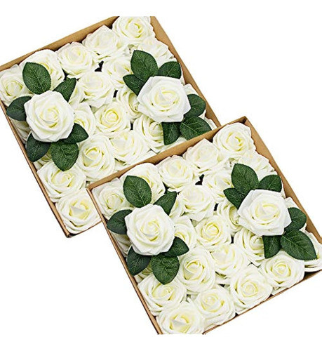 Foraineam 50 Piezas De Rosas Artificiales De Espuma De Aspec 0