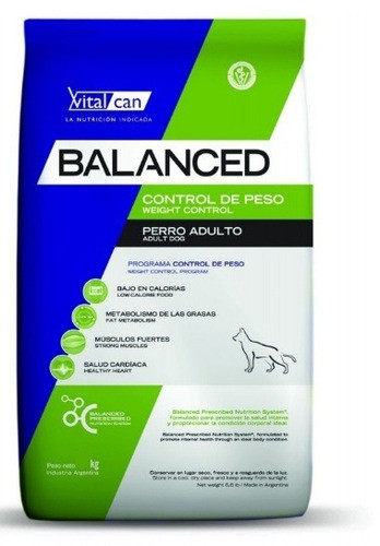 Vital Can Balanced Control De Peso 20 Kg Envio Caba 0