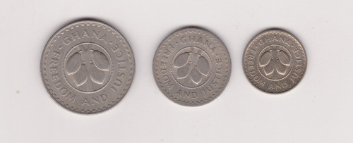 Lote 3 Moneda Ghana 5+10+20 Pesawas Año 1967/75 Muy Bueno 1
