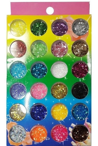 Glitter Encapsulado Flocado Para Unhas Cores 24un Nails 0