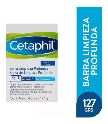 Cetaphil Barra De Limpieza Facial Profunda 127g 0