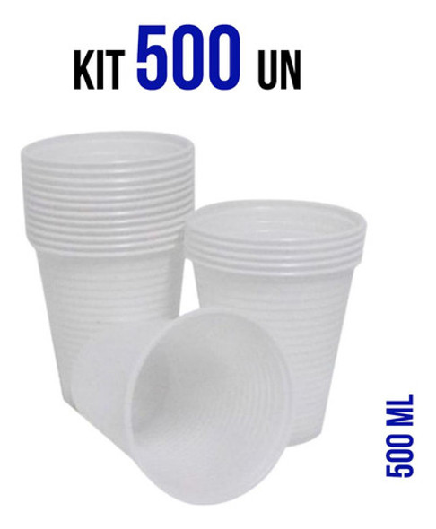 Kit Copo Descartável Branco 500ml 500un P/aniversário 0 Kit Copo Descartável Branco 500ml 500un P/aniversário 0