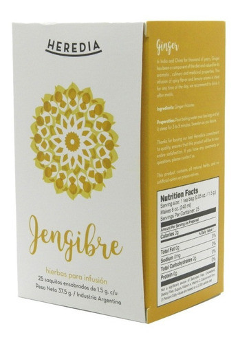 Heredia - Té De Jengibre X25 Sobres 0