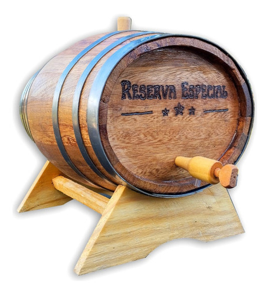 Barril Ancorote Oval Carvalho 6 Litros Cachaça Pinga Whisky 0