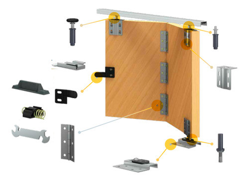Kit Sistema Plegable 2 Puertas Pleagamás Mr+ Guia De 1.5 Mts 0