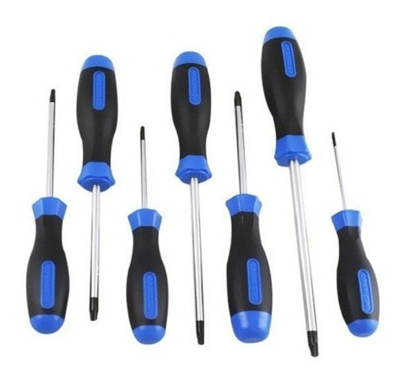 Jogo De Chave Torx Tipo Fenda Guia 7pçs 30307pr King Tony 0