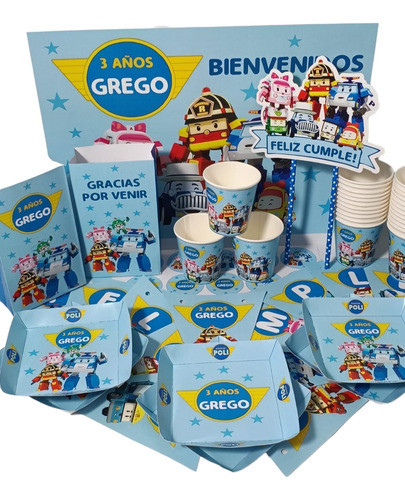 Cotillón Infantil Personalizado X 25 Robocar Poli 0