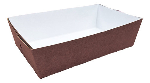 Bandeja Descartável M1, Dupla-face Kraft/branca - 100unid 0