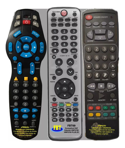 Controle Compatível Videoke Vmp3700 3700plus Fbt 69 0