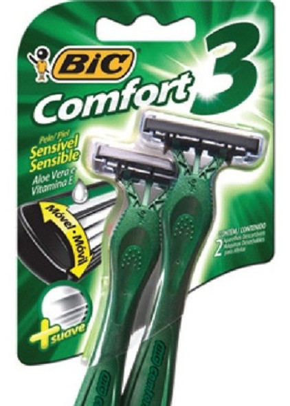 Bic Comfort 3 Advance Sensitive 2 Aparelhos Descartáveis 0