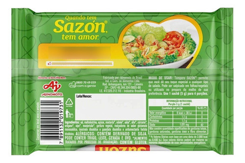 Tempero Sazón Saladas 60g - Condimento Ensalada - Brasil 1