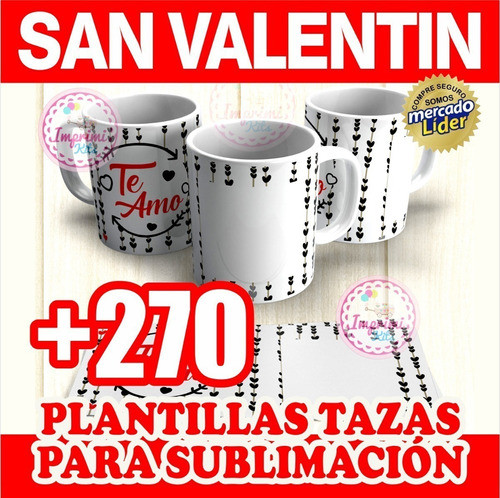 +270 Plantillas Sublimar Tazas Love San Valentin Enamorados 0