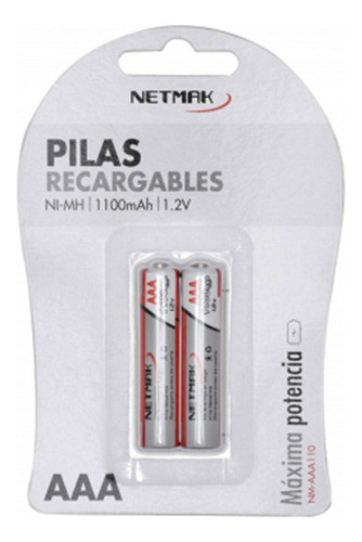 Pila Aaa Recargable 1100mah Noganet Np-aaam 1100b Triple A 1