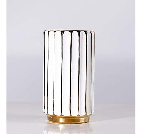 Jupriverco White & Gold Vase-elegant Home Decor-flower Vase- 0