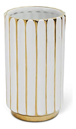 Jupriverco White & Gold Vase-elegant Home Decor-flower Vase- 1