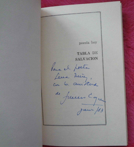 Tabla De Salvacion De Guillermo Capece - Dedicado Y Firmado 1