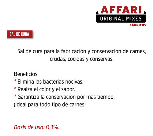 Sal De Cura Base 0,3% Affari X 1 Kg 1