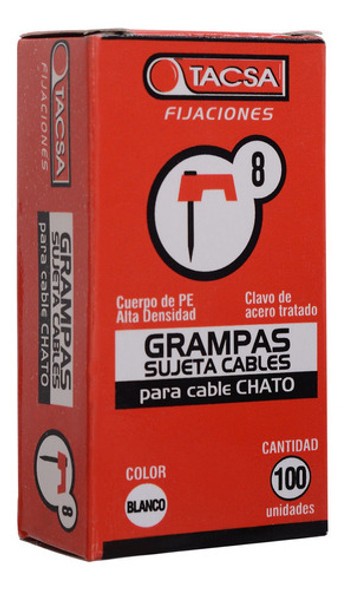 Grampas Sujeta Cable Tacsa N° 8 Clavo De Acero X Caja 0 Grampas Sujeta Cable Tacsa N° 8 Clavo De Acero X Caja 0