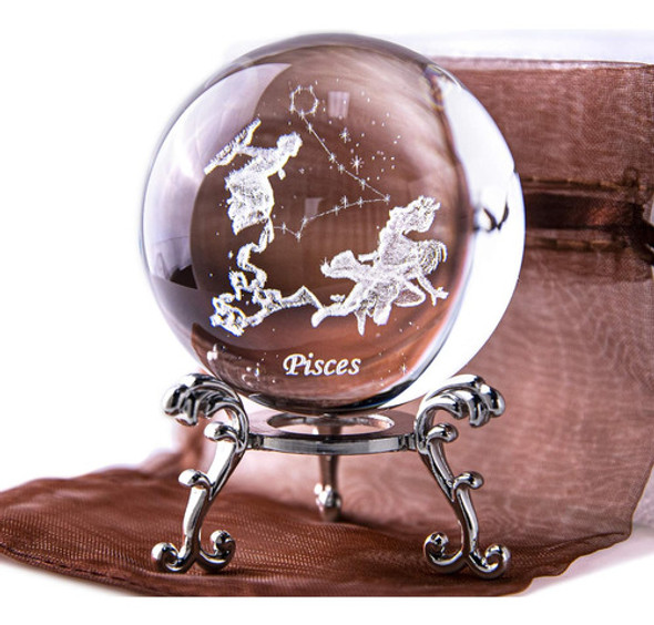 Esfera De Cristal Laser 3d De 60mm, Pisapapeles, Piscis 1 Esfera De Cristal Laser 3d De 60mm, Pisapapeles, Piscis 1