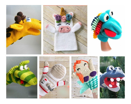Patrones Titeres Marionetas Manoplas Amigurumis Crochet X12- 0