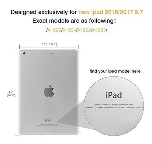 Moko Smartshell Funda Para Tablet Nuevo iPad 97 2017 Oro Ros 1