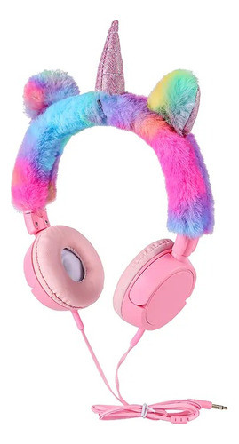 Auricular De Unicornio Peluche Con Orejas Gato Cableado 0
