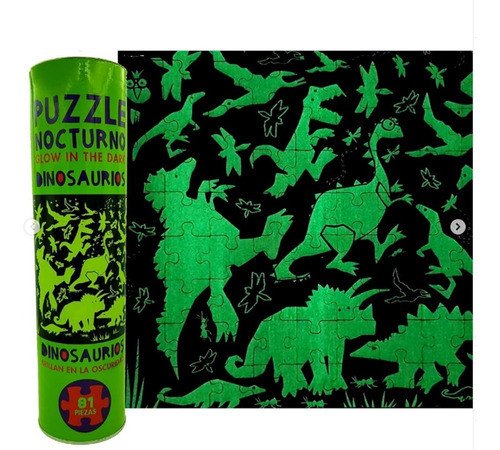 Puzzle Nocturno Fluorescente 81 Piezas Dinosaurios Jc 0