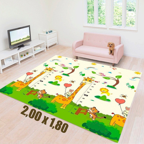 Tapete Tatame Infantil Emborrachado Dobrável Dupla Face Mod2 0