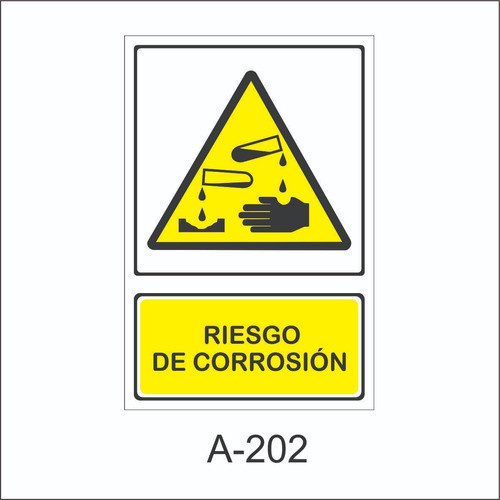 Cartel Señaletica  Peligro De Corrosion Comercios 0