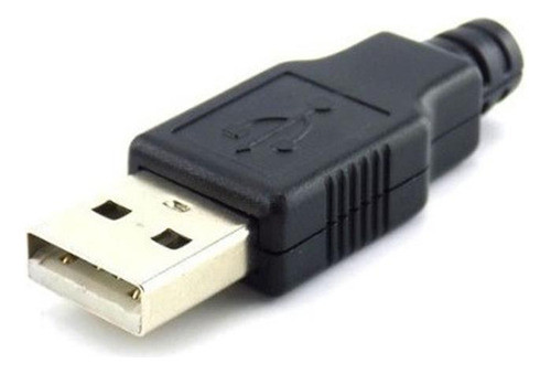 Conjunto Ficha Conector Usb Macho Tipo A Para Soldar + Tapa 0