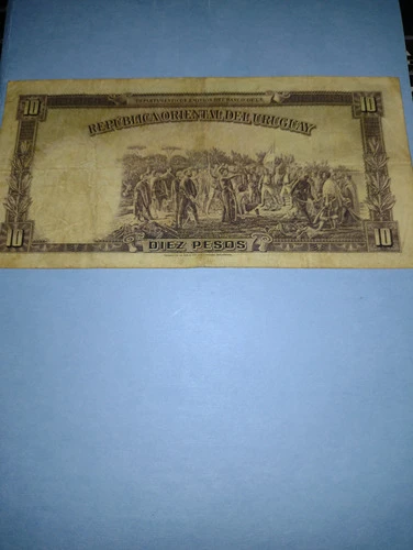Uruguay Billete De 10 $ Moneda Nac 1935 Usado Muy Bueno 1
