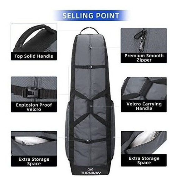 Bolsa De Viaje Con Ruedas Para Palos De Golf Turnway. 1 Bolsa De Viaje Con Ruedas Para Palos De Golf Turnway. 1