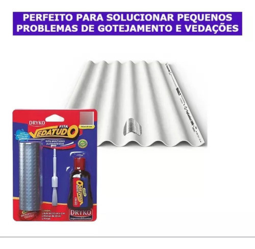 Fita Asfáltica Aluminizada Cinza Adesiva Telhado 10cmx1m 1