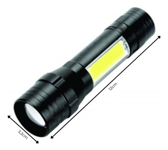 Linterna Táctica Led Recargable Con Zoom Camping Metálica 1