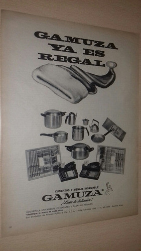 P256 Clipping Publicidad Juego De Cocina Gamuza Año 1968 0