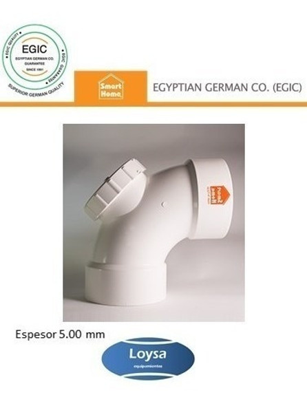 Codo Pvc 110 H/h Con Rosca Inspección Pared Gruesa 5.0 Mm 1