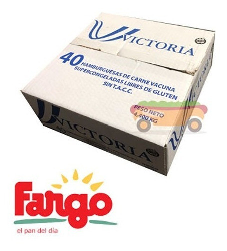 40 Hamburguesas Victoria 110 Gramos Pan Fargo Y Aderezo 0