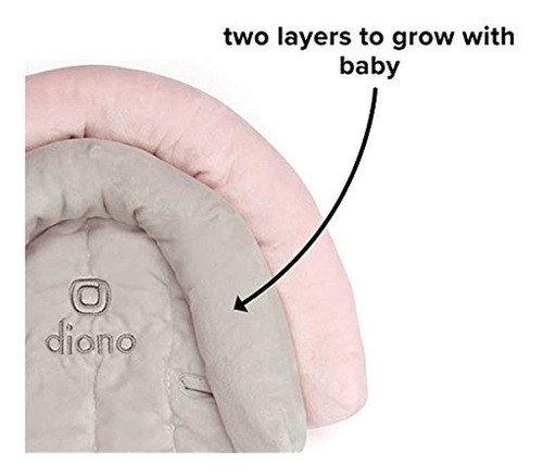 Diono Cuddle Soft, Reposacabezas 2 En 1, Gris / Rosa 1