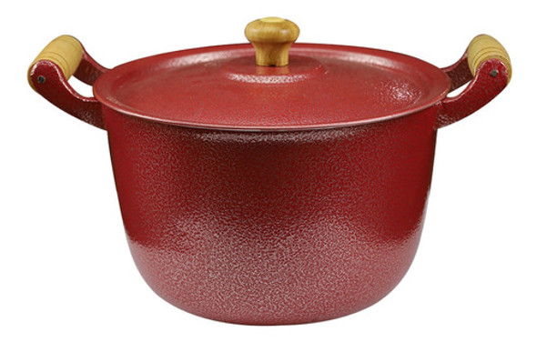 Caldeirão Aluminio Batido Craqueado Vermelho P/ Feijão 14 Cm 0