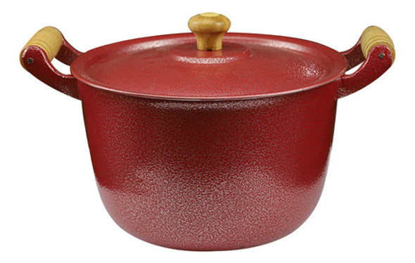 Caldeirão Aluminio Batido Craqueado Vermelho P/ Feijão 14 Cm 0