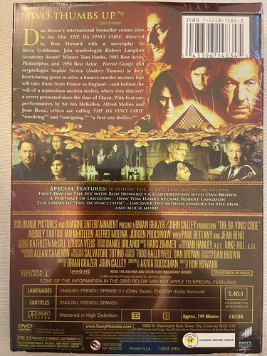 Dvd The Da Vinci Code / El Codigo Da Vinci / 2 Discos 1