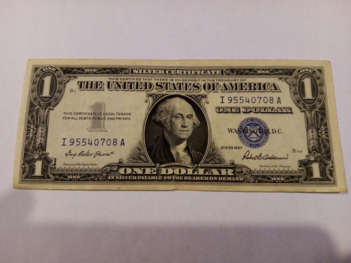Billete One Dollar. Sello Azul. Series 1957. 0