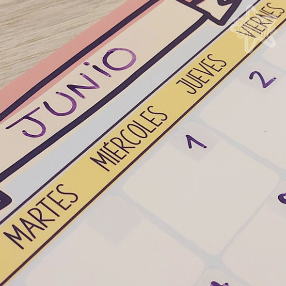 Planner Calendario Pizarra  + Marcador Con Borrador 1