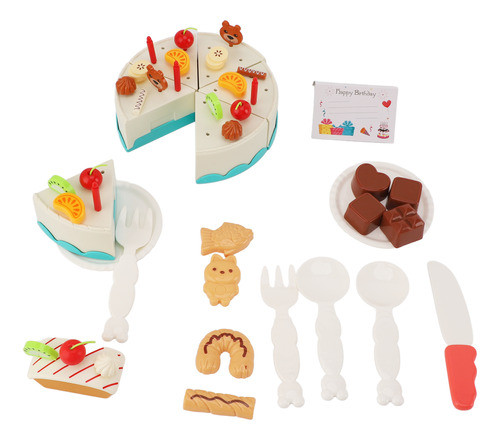 Cutting Food Birthday Cake Toy Pretend Diy Simulação 0