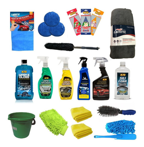 Kit Lavado Auto / Moto Premium Con 21 Productos K78 0