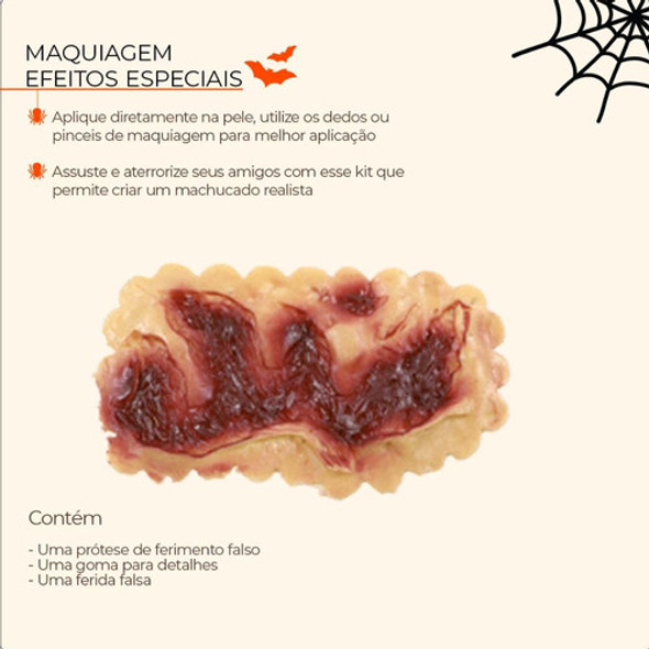 Maquiagem Para Halloween Pele Rasgada 0,5x12x7,5cm 1un 1