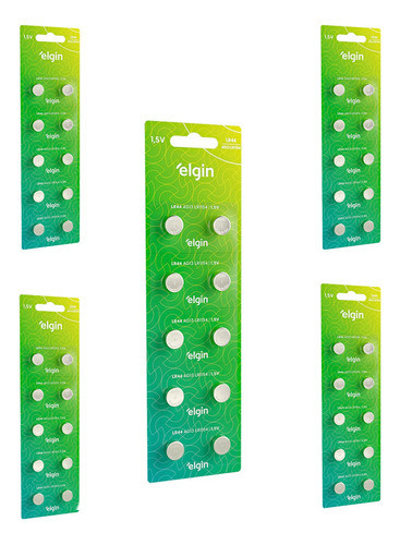 50 Pilhas 5 Cartelas Bateria Elgin Lr44 Ag13 Lr1154 Oferta 1
