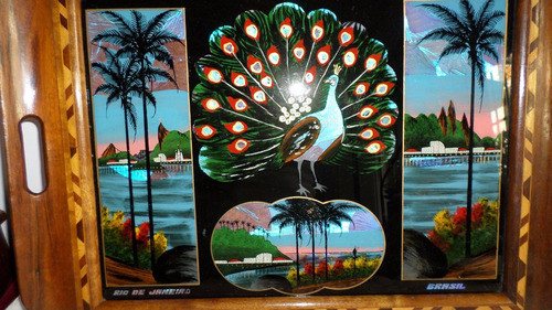 Bandeja Brasil Madera Marqueterie Alas De Mariposa No Envio 0